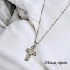Collar color plata acero inoxidable Cruz