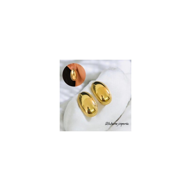 Pendientes dorados acero inoxidable retros