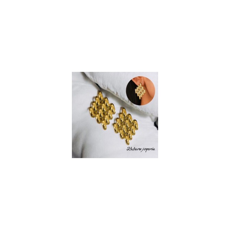 Pendientes dorados acero inoxidable retros