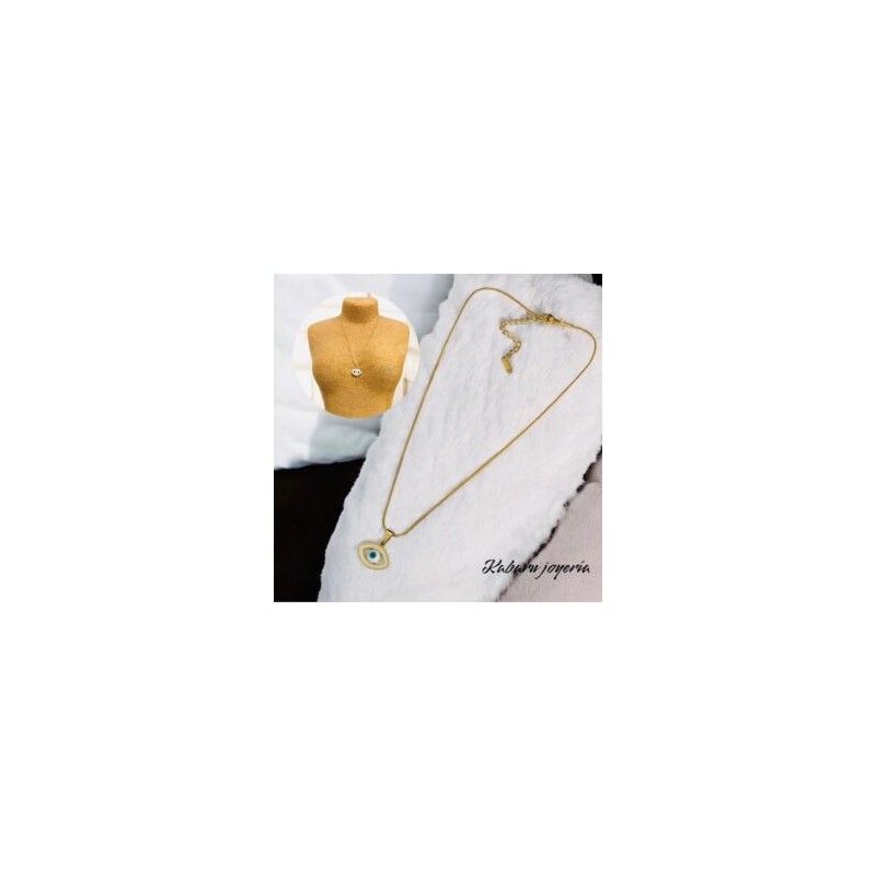 Collar dorado acero inoxidable ojo turco