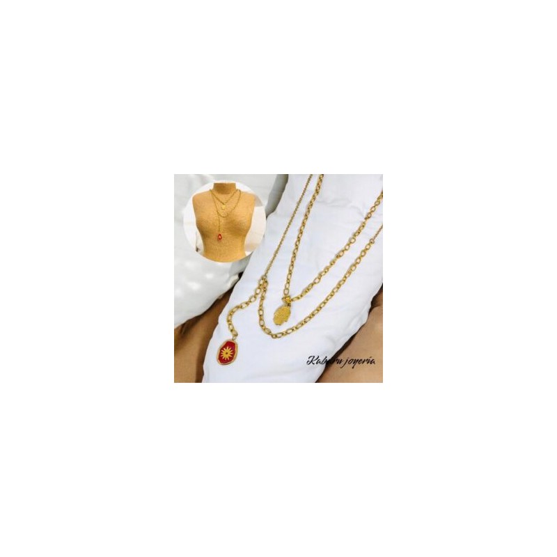 Collar dorado acero inoxidable mano estrella