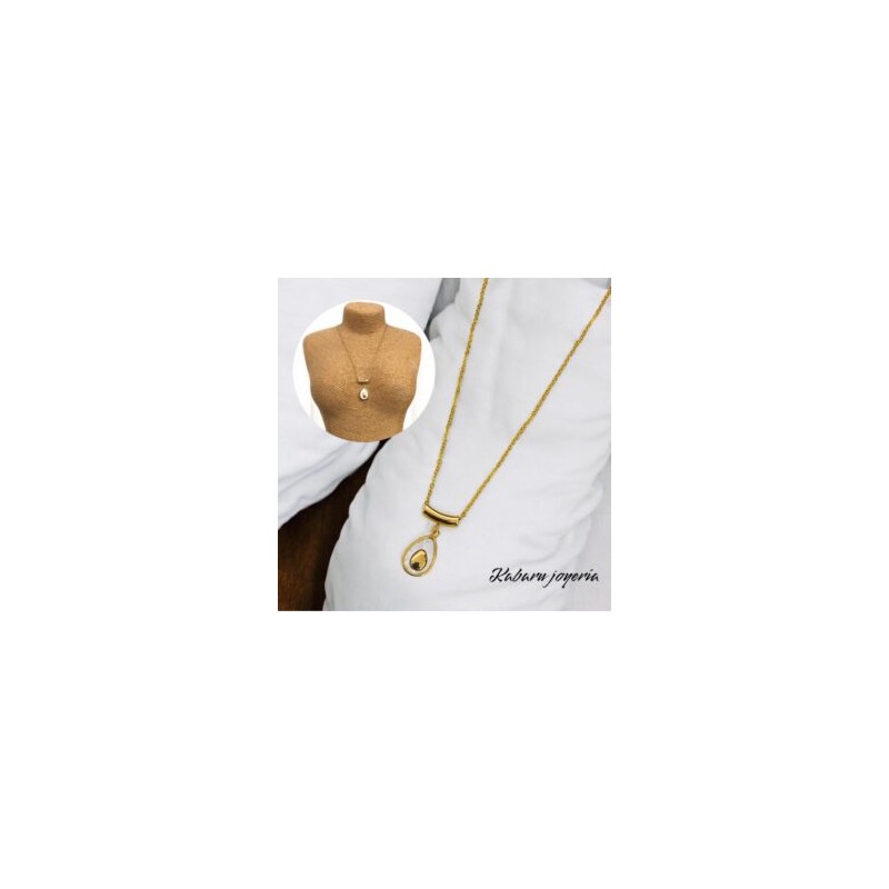 Collar dorado acero inoxidable aguacate