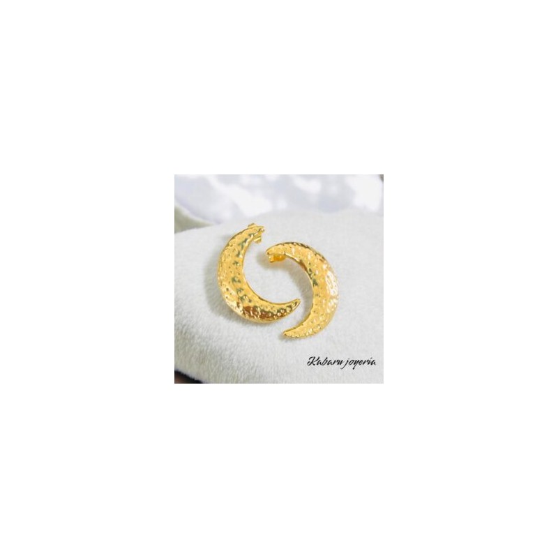 Aretes dorados acero inoxidable luna