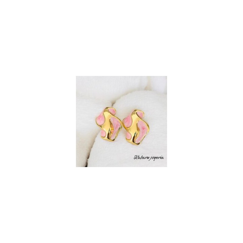 Pendientes color rosa acero inoxidable vintage