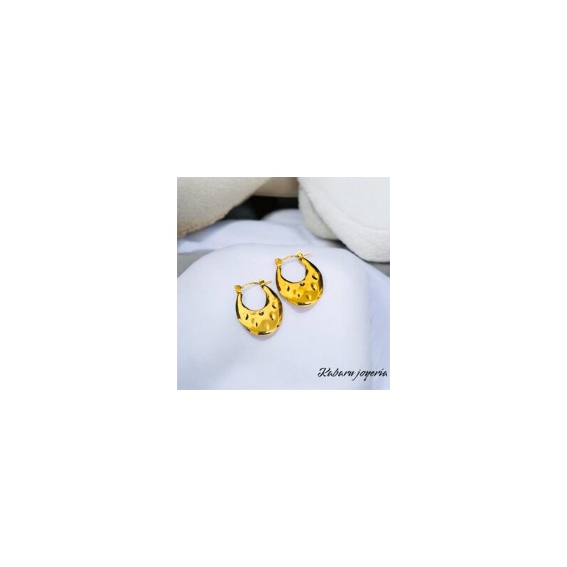 Aretes dorados acero inoxidable ovales