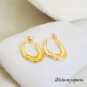 Aretes dorados acero inoxidable retros 24 mm