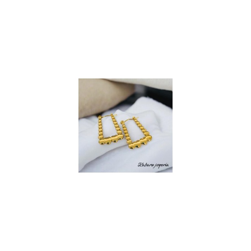 Aretes dorados acero inoxidable cuadrado 27 mm