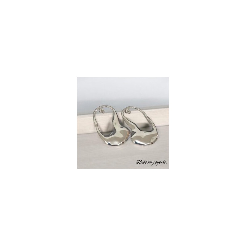 Pendientes color plata acero inoxidable 50 mm