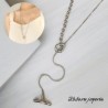 Collar largo color plata acero inoxidable