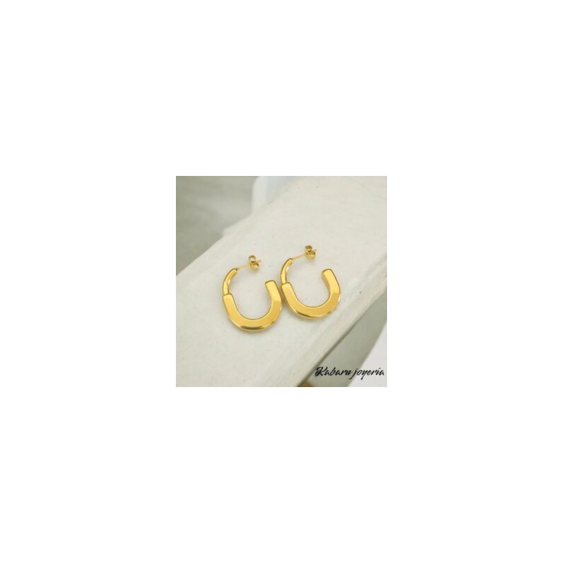Pendientes dorados acero inoxidable hebilla