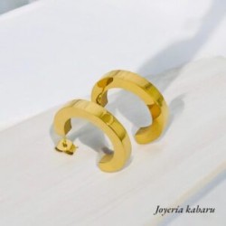 Arracadas doradas acero inoxidable medianas | Joyería Ensueño