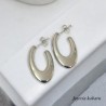 Pendientes color plata acero inoxidable 30×17 mm