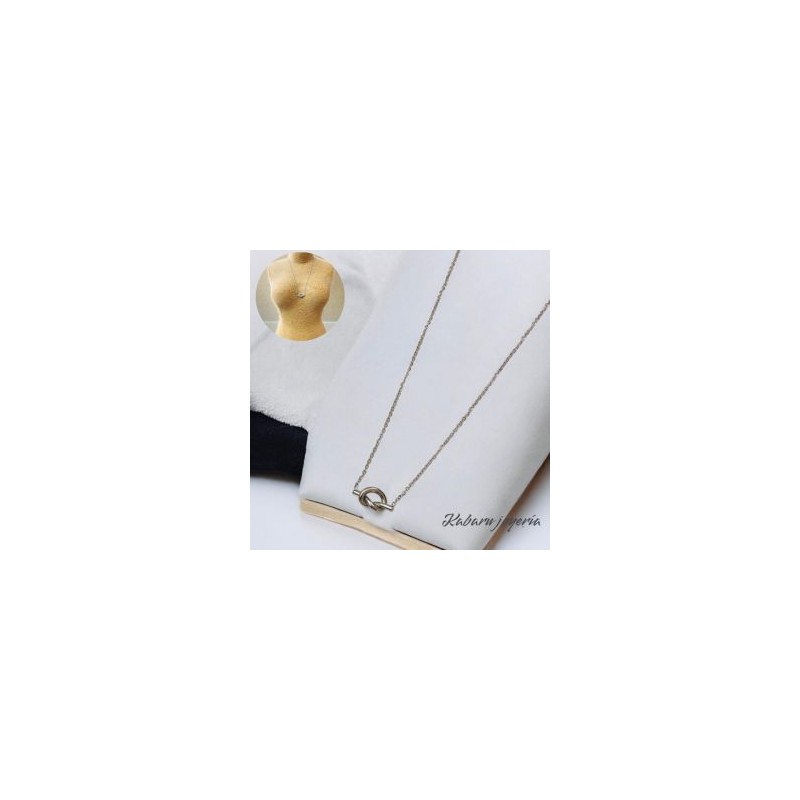 Collar color plata acero inoxidable nudo