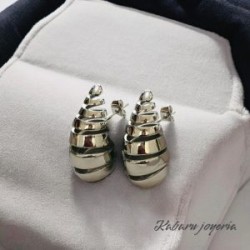 Pendientes color plata acero inoxidable de gotas
