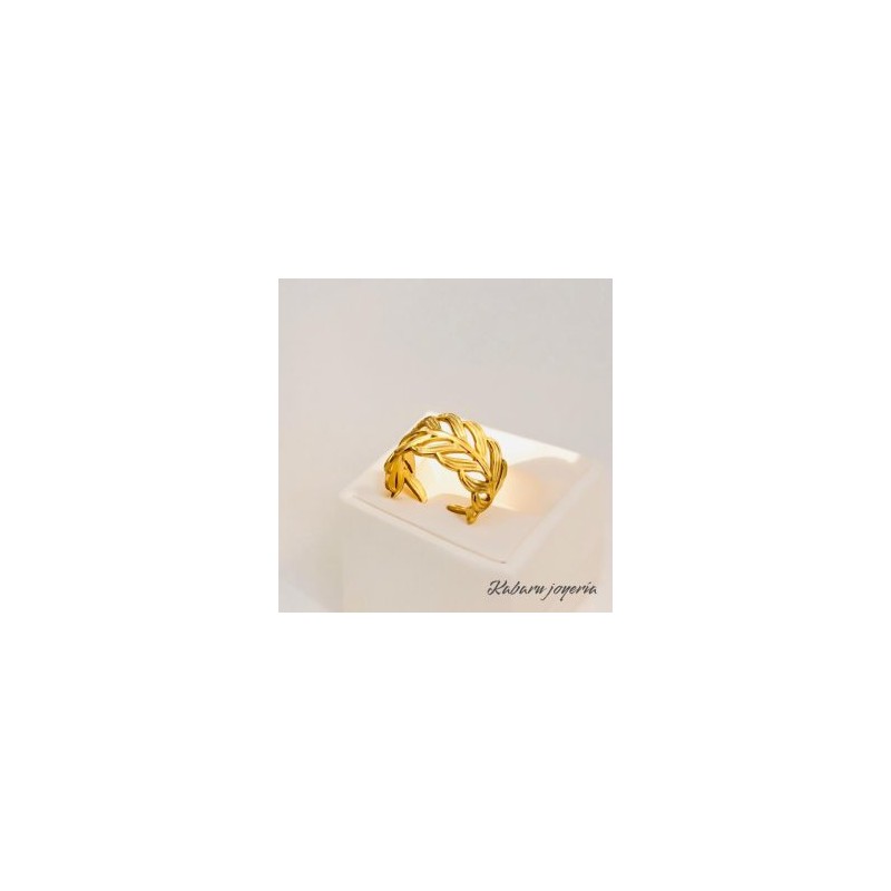 Anillo ajustable dorado acero inoxidable