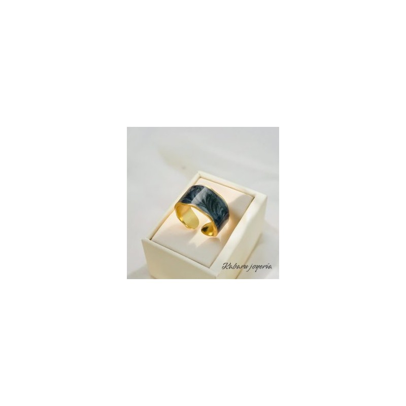 Anillo ajustable dorado acero inoxidable retro