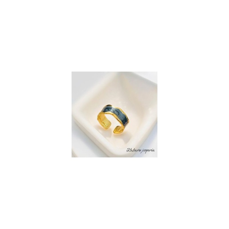 Anillo ajustable dorado acero inoxidable retro