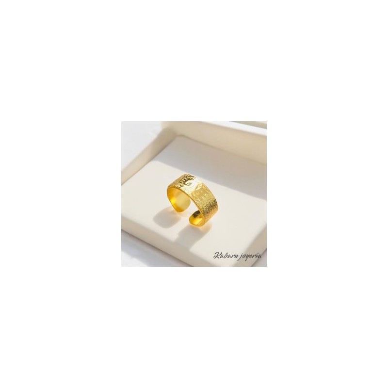 Anillo ajustable dorado acero inoxidable love