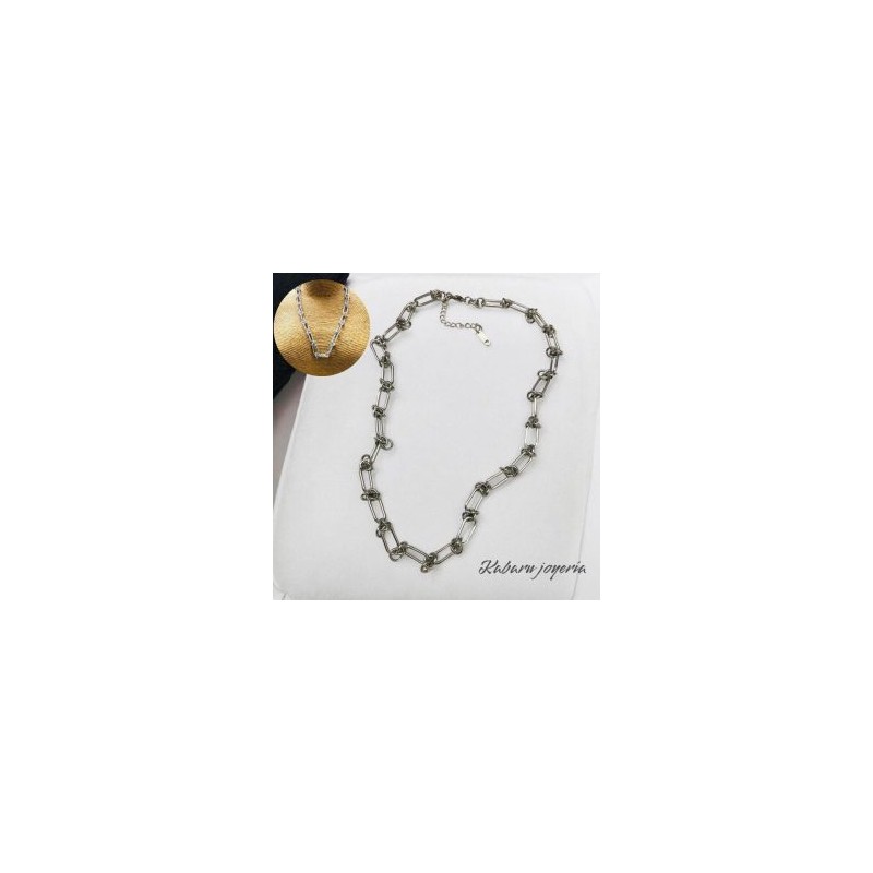 Collar color plata acero inoxidable nudo