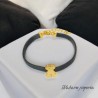 Pulsera color negra acero inoxidable ositos tous