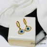 Aretes dorados acero inoxidable ojo turco