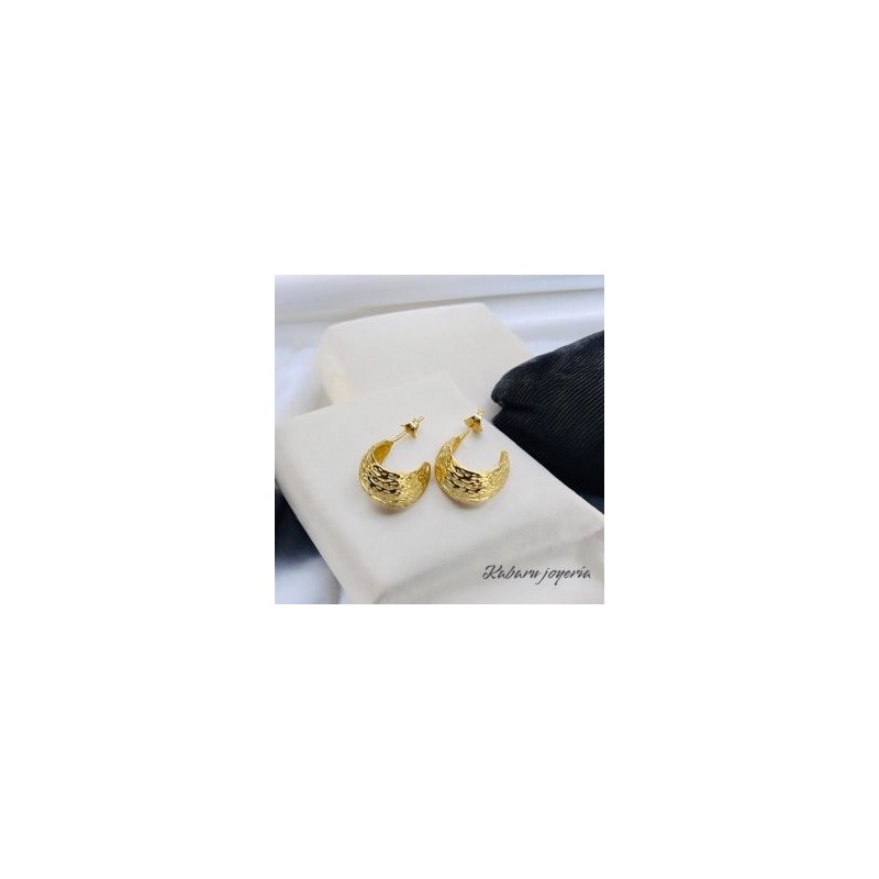 Aretes dorados chicos acero inoxidable | Joyería Ensueño