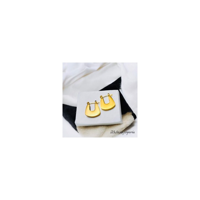 Pendientes dorados acero inoxidable herradura