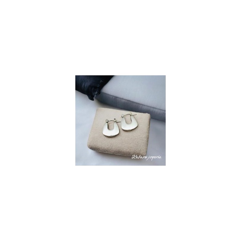 Pendientes color plata acero inoxidable herradura