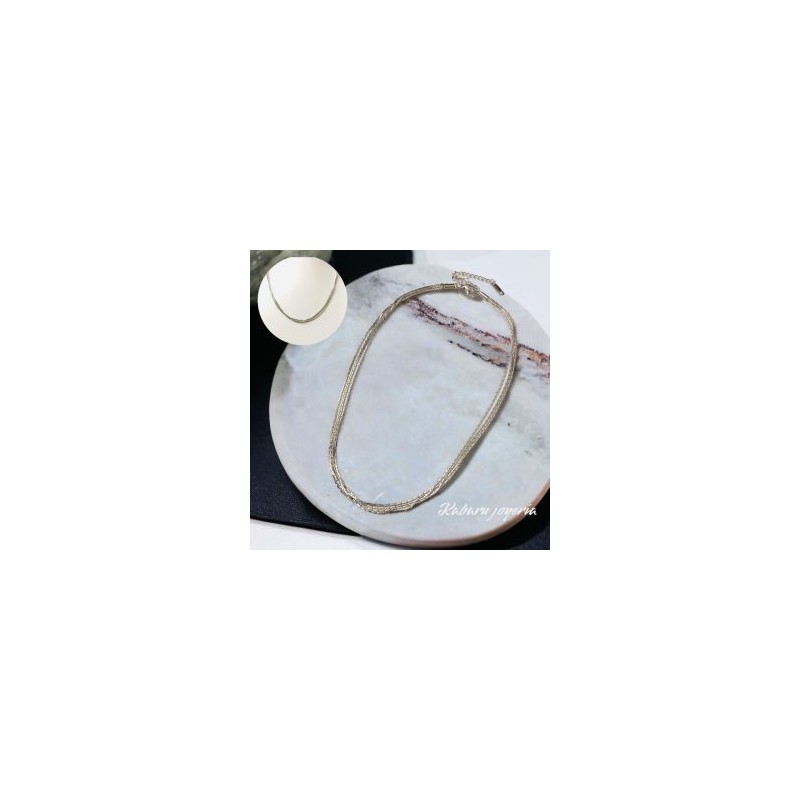 Collar color plata multiple acero inoxidable