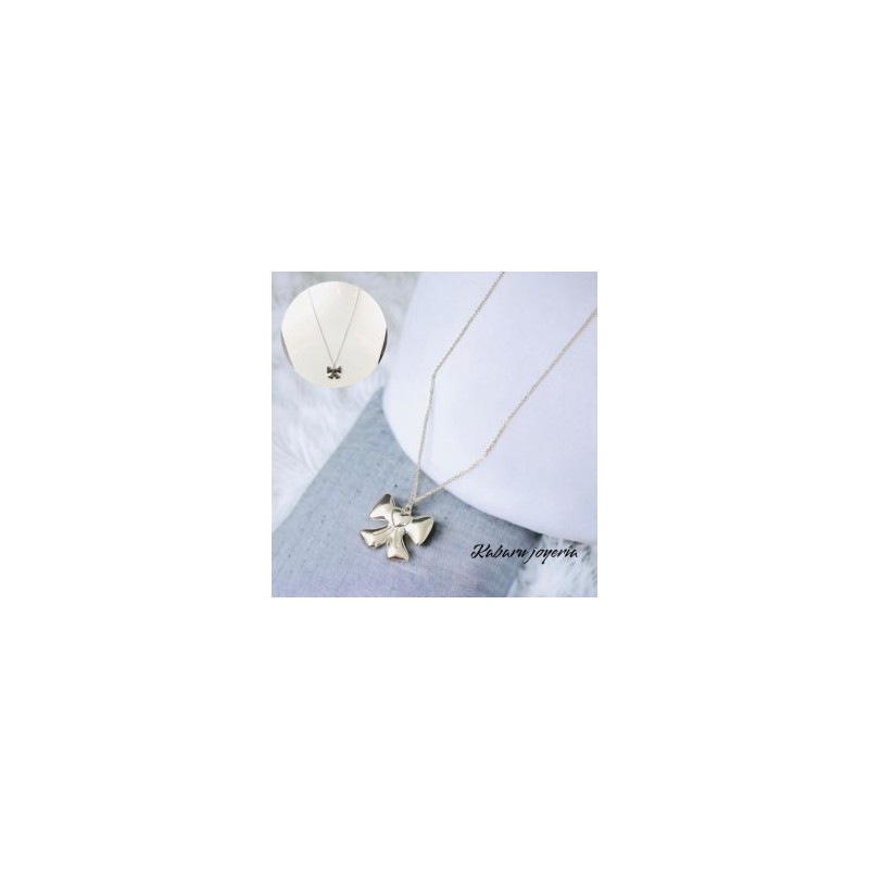 Collar color plata acero inoxidable moño