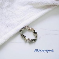 Anillo T6 color plata acero inoxidable