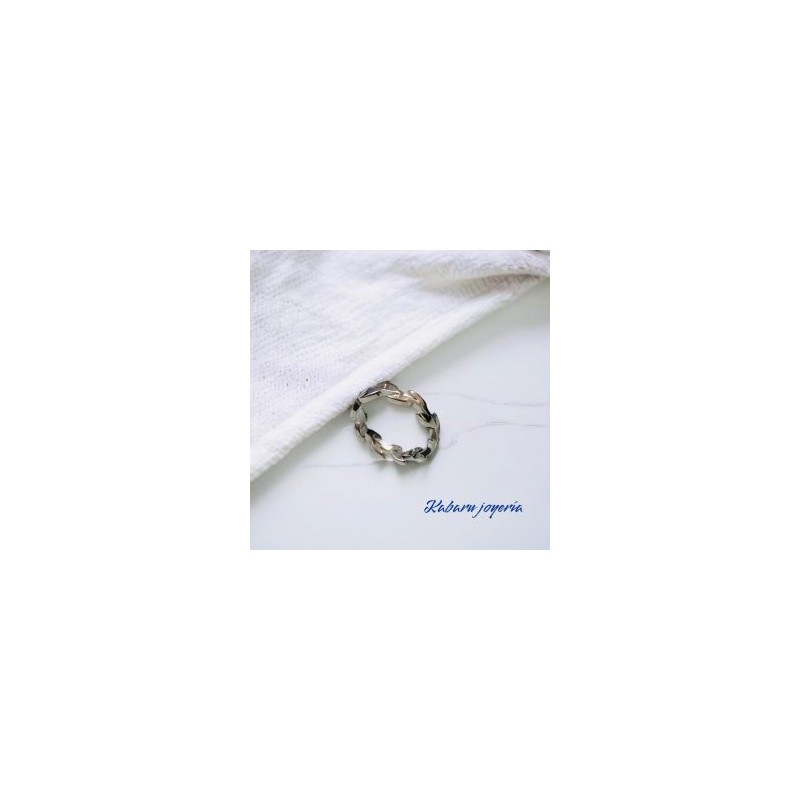 Anillo T6 color plata acero inoxidable