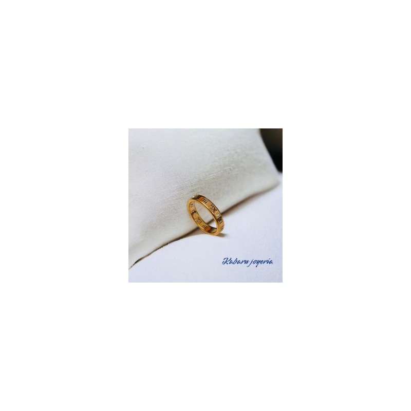 Anillo T6 rosa oro acero inoxidable num romanos