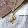 Collar dorado acero inoxidable Horse