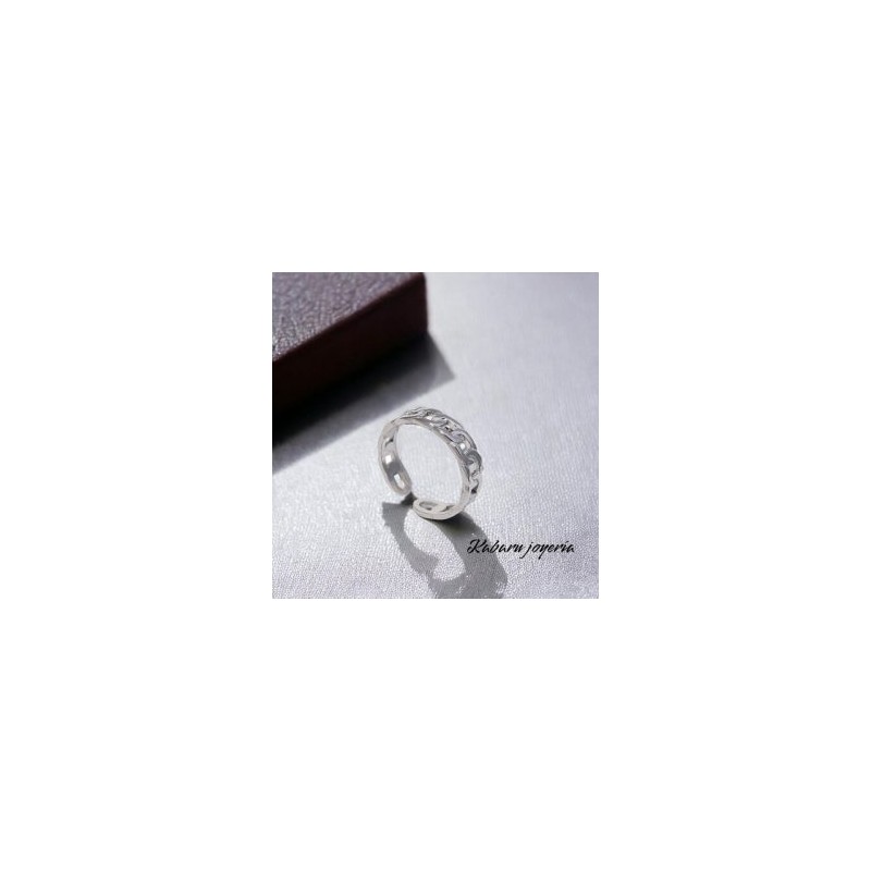 Anillo ajustable  acero inoxidable color plata