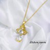 Collar dorado acero inoxidable saturno piedra blanca