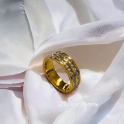 Anillo T9 matrimonio acero inoxidable dorado