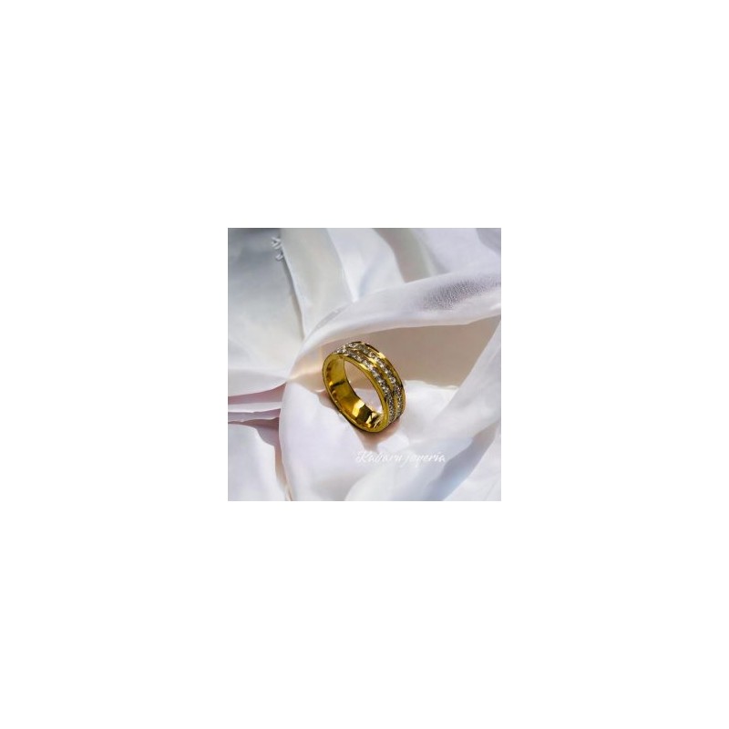 Anillo T10 matrimonio acero inoxidable dorado