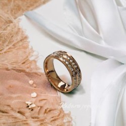 Anillo T8 matrimonio acero inoxidable rosa oro