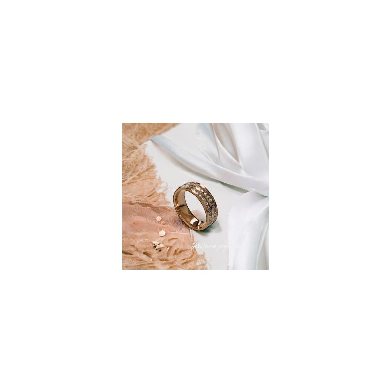 Anillo T9 matrimonio acero inoxidable rosa oro