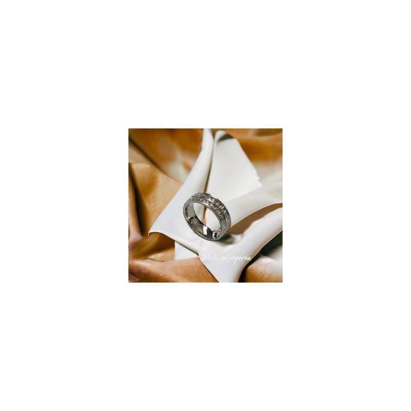 Anillo T7 matrimonio acero inoxidable color plata