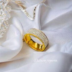 Anillo T10 matrimonio acero inoxidable dorado