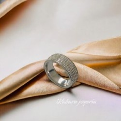 Anillo T9 matrimonio acero inoxidable color plata