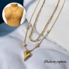 Collar 2 lienzos acero inoxidable corazon