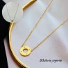 Collar dorado circular acero inoxidable