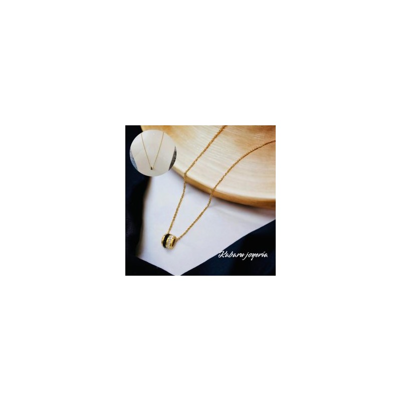 Collar barril 2 tonos  acero inoxidable