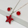 Conjunto acero inoxidable estrella roja