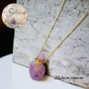 Collar acero inoxidable perfumero cuarzo purpura