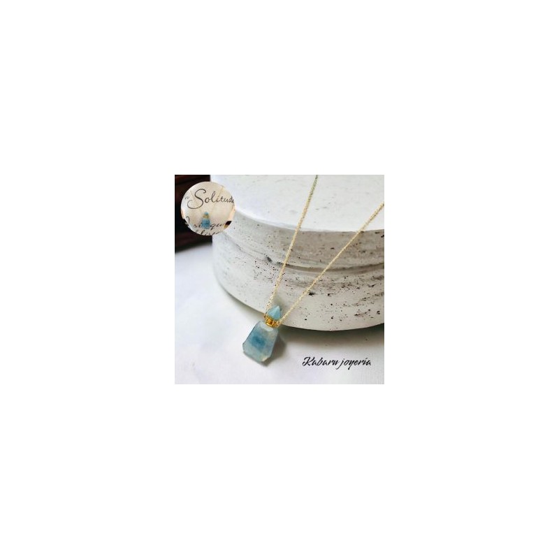 Collar acero inoxidable perfumero cuarzo verde