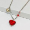 Collar acero inoxidable corazón rojo